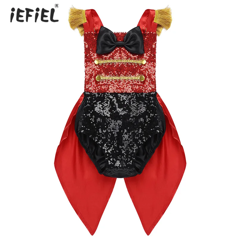 

Infant Baby Girl Romper Ringmaster Circus Costume Adorable Sleeveless Sequined Bowknot Romper for Halloween Cosplay Theme Party