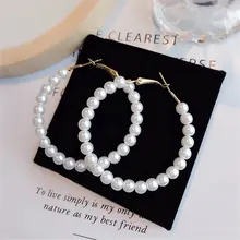 Корейские Инс холодный ветер Фея темперамент личности дикие жемчужные преувеличенные большие круглые серьги горячая распродажа