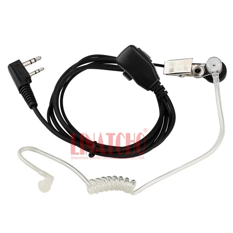 2 pin air tube ear earpiece mic for two way radio baofeng UV 5R BF 888s UV 82 UV 5RE walkie talkie headphone Headset