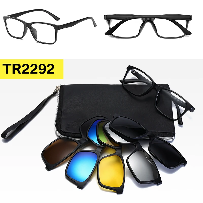 Ультра-светильник, поляризационные солнцезащитные очки на клипсах, мужские, женские, ретро очки, оправа для очков, оптические очки, оправа по рецепту, близорукость - Цвет линз: 2292
