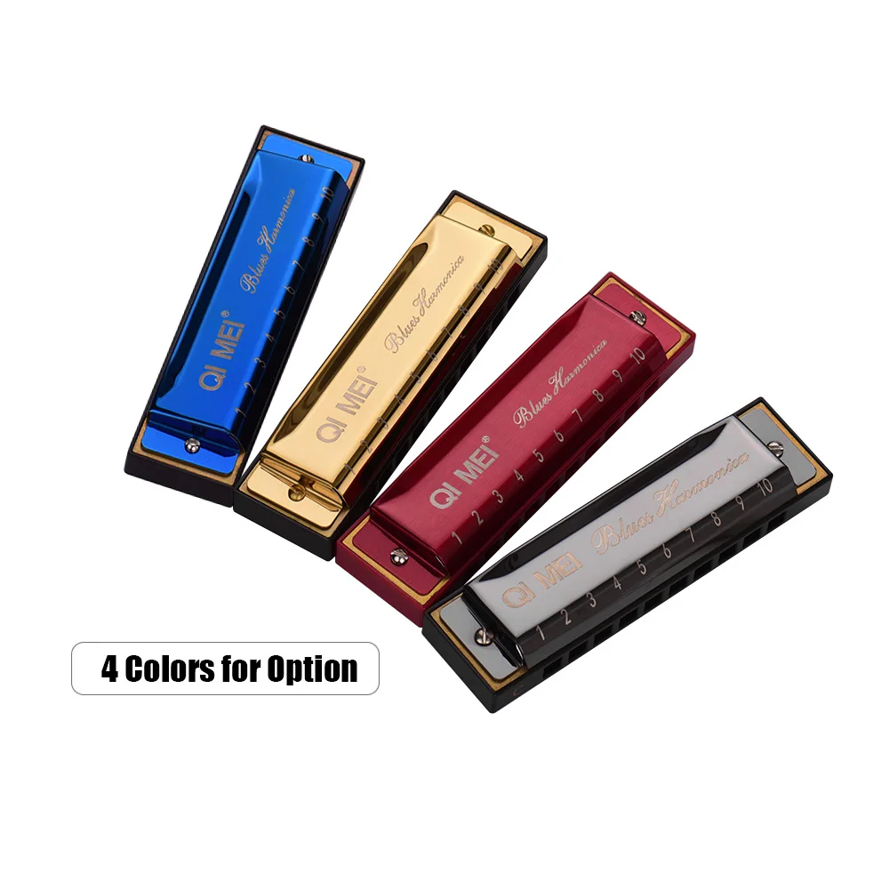 QI MEI 1020 Harmonica Key of C 10 Holes 20 Tunes Diatonic Harp