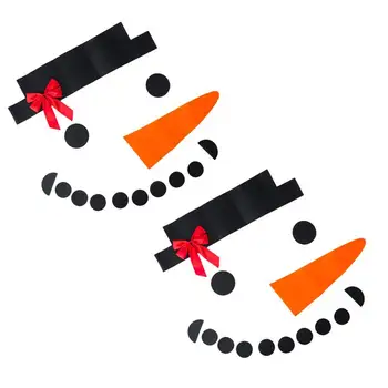 

2 Sets Snowman Sticker Safe Eco-friendly Non-woven Wall Sticker Wall Decal Door Ornament for Bedroom Living Room Garage