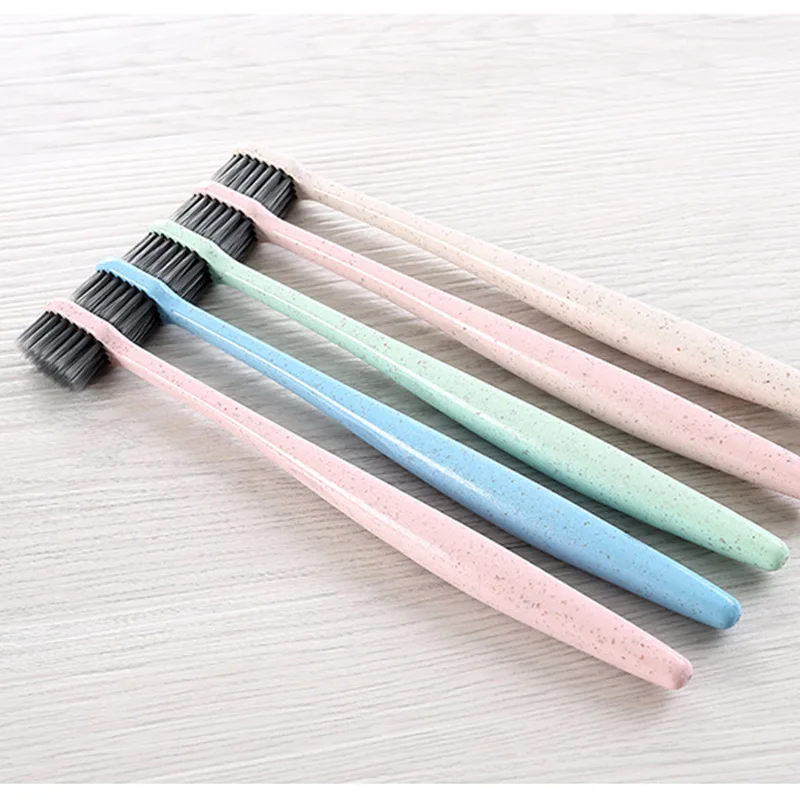 Kent Wheat Straw Toothbrush Adult Soft Bristle Bamboo Charcoal Spare Charcoal Bar Household Family Portable Travel Pack