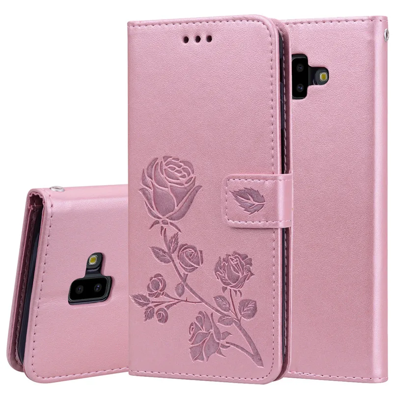 Кожаный чехол-бумажник для samsung Glalxy S10 Lite A750 J4 J6 Plus Prime J2 Pro J1 J3 J5 J7 откидная крышка 3D тисненый цветок