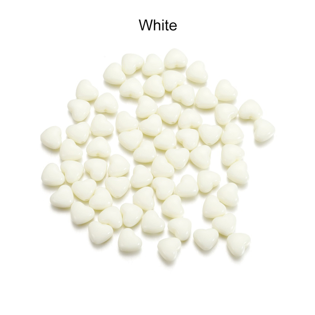 Candy Color Acrylic Heart Shape Bead Plastic Pastel Spacer For DIY Jewelry Craft Making Necklace Bracelet Accessories