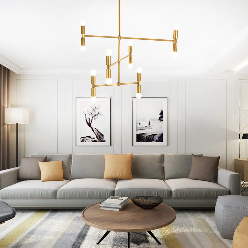 

Post-modern Iron Art Chandelier Lighting Creative Bamboo Lustres LED Hanglamp Living Room Bedroom Kitchen Restaurant Chandeliers