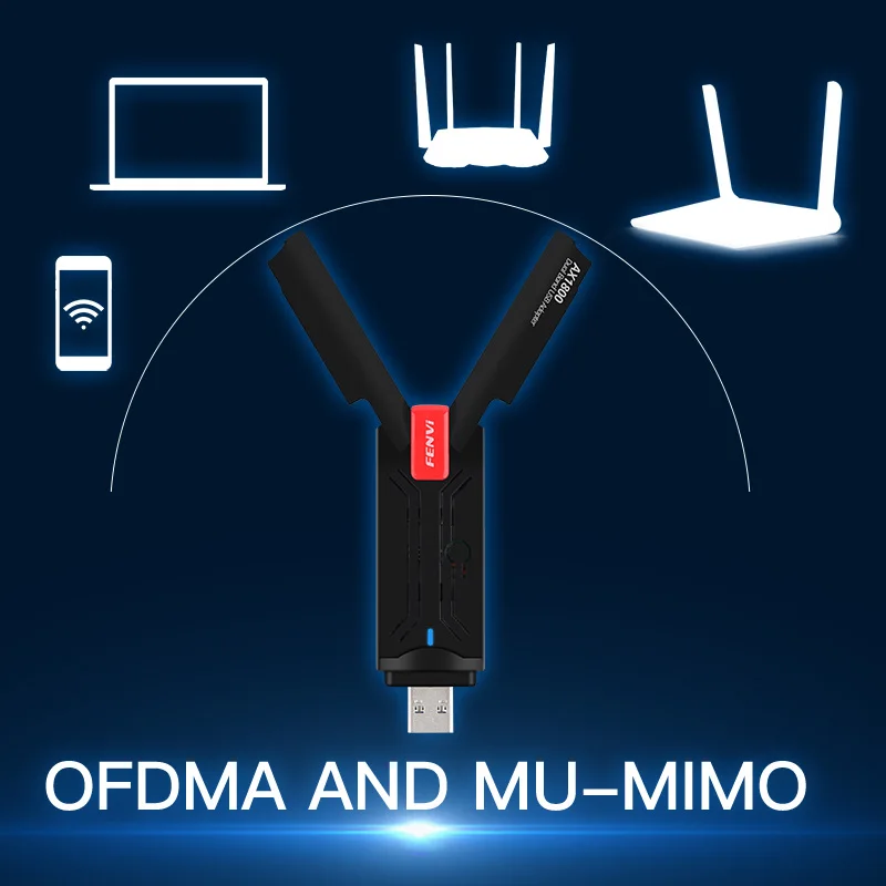 Fenvi Wifi Adaptador Usb Banda Dupla Ax1800 2.4g 5ghz sem Fio Wi-fi Dongle Placa de Rede Usb 3.0 Wifi6 Adaptador para Windows 10 11 Placas de rede - Imagem 4