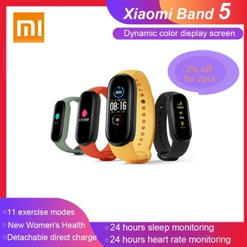 

China Version Xiaomi Mi Band 5 Smartband Color Touch Screen Miband 5 Wristband Fitness Heart Rate Monitor Sport Waterproof Strap