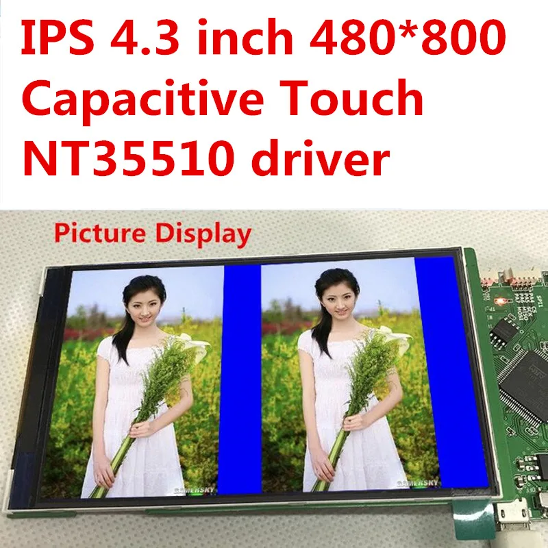 STM32 IPS 4 3 дюйма 16 7 М SPI + RGB HD TFT LCD емкостный сенсорный экран с адаптером NT35510 IC 480*800