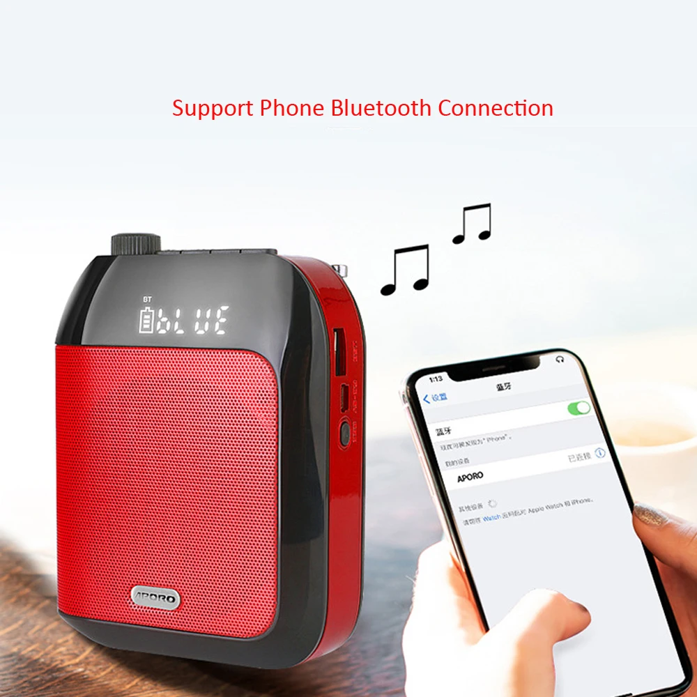 Amplificador de Voz sem Fio Portátil para Ensino Guia de Aula Megafone com Disco em u Bluetooth Promoção Microfone Uhf - Image 4