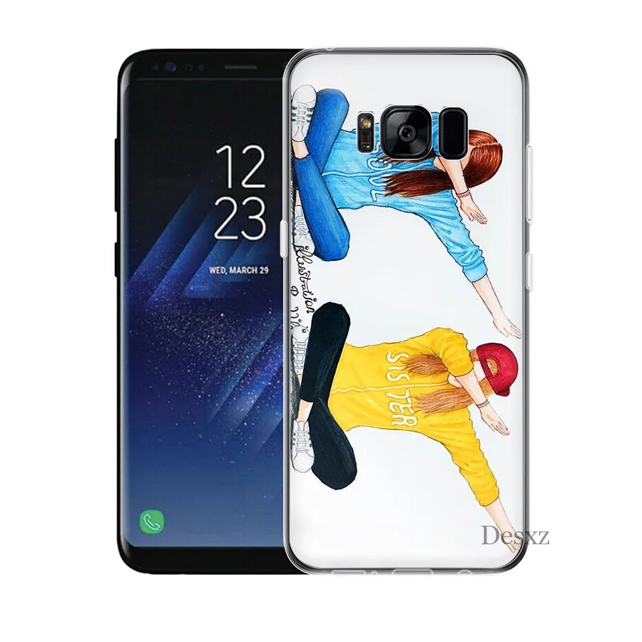 Задняя накладка чехла из ТПУ для samsung Galaxy S7 Edge S8 S9 Plus Note 8 9 BFF лучшие друзья девчачьи - Цвет: H5