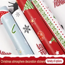 Christmas Wallpaper Self-adhesive Waterproof and Moisture-proof Holiday Atmosphere Decoration Sticker Shop Counter Contact Paper