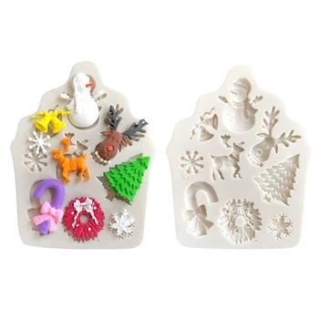 

Christmas Tree Fondant Cake Silicone Mold DIY Charms Pendants Jewelry Making Mould Christmas Decorating Tools