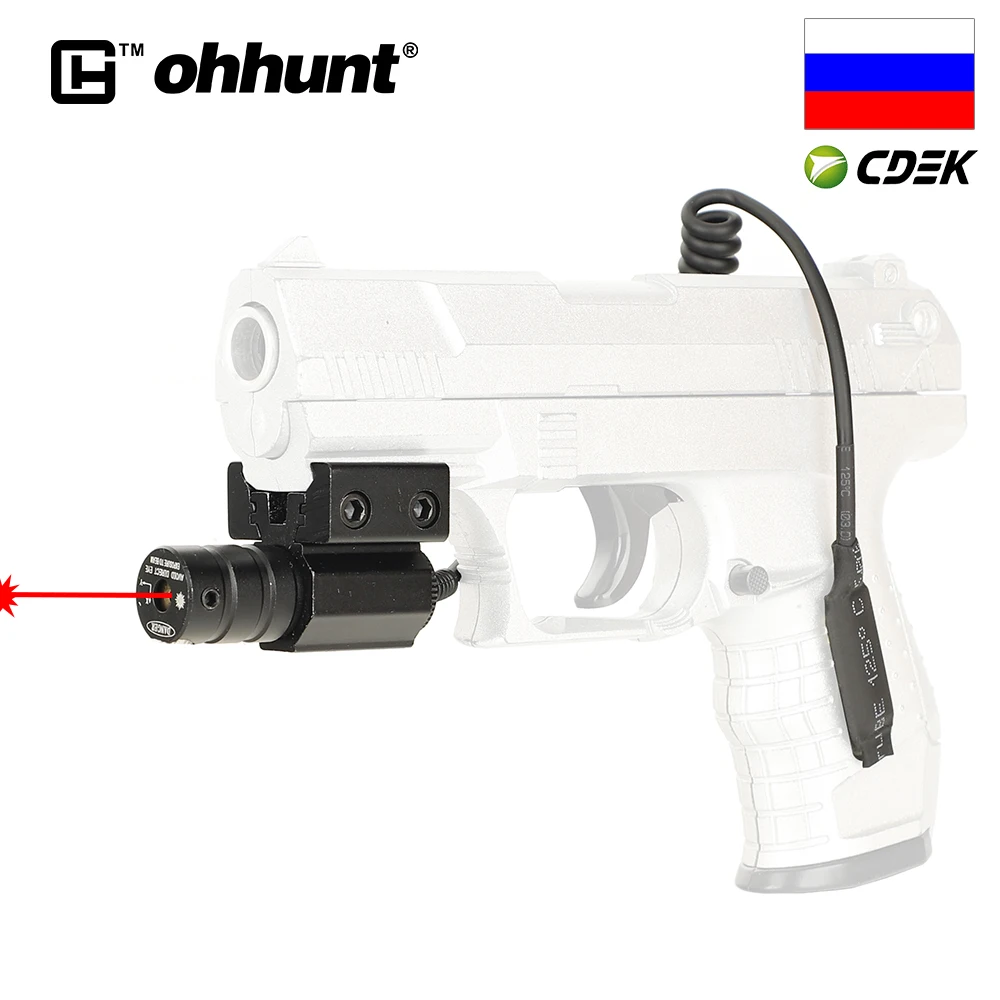 ohhunt Tactical Hunting Red Dot Mini Laser Sight Scope Dovetail or Weaver Picatinny Rail Mount with Remote Pressure Switch |