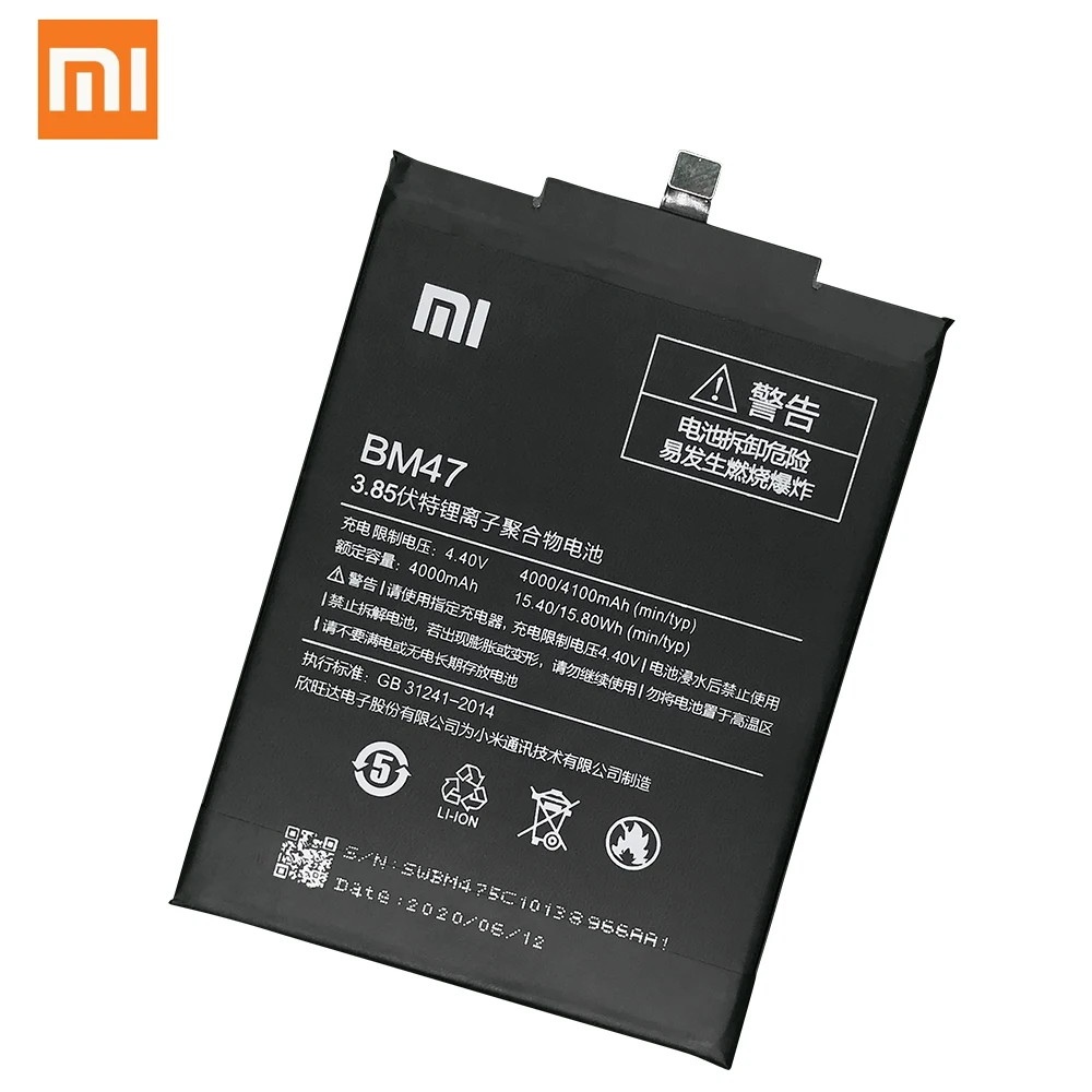 Аккумулятор BM47 для Xiaomi сменная батарея Redmi 3 3S 3X 4X pro Note 5 5A Pro Mi 5X BM46 BN31 BN45