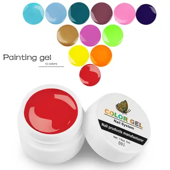 

Beateal Nail Art Tips Design Manicure Bright Red Color Soak Off DIY Paint Color Ink UV Gel Varnish Nail Gel Polish Lacquer Gel