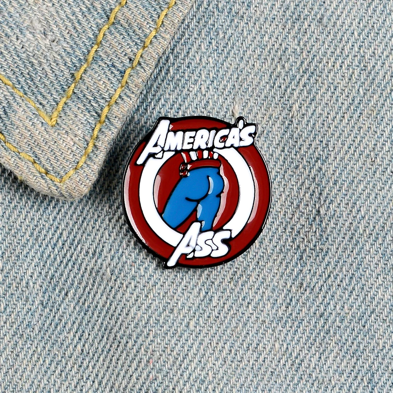 Американские эмалированные булавки смешной Капитан Америка нижний круглый щит супер герой фильм ювелирные изделия Броши Булавки на лацкан для подарков