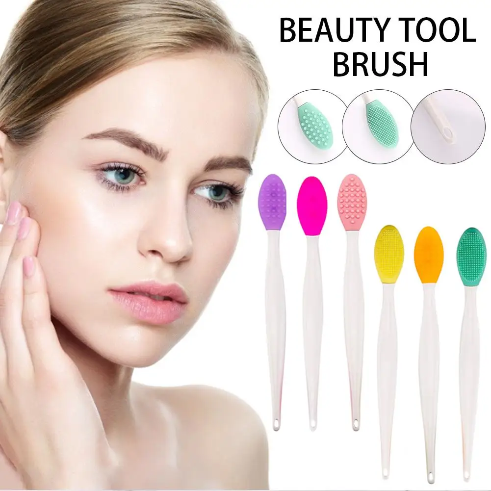 

6-Piece Silicone Lip Brush Double Sided Beauty Tool Brush for Gentle Cleansing of Skin and Lips (6 Colours)