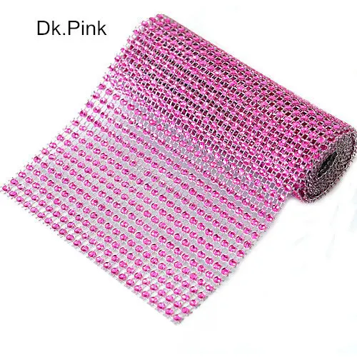 Dk Pink 91,5 см, 1 ярд, стразы на цепочке, Алмазная сетка, отделка, свадебное украшение, блестящая обёрточная бумага, вечерние ленты, сделай сам, ремесла, ваза, принадлежности Y3802 - Цвет: Dk Pink