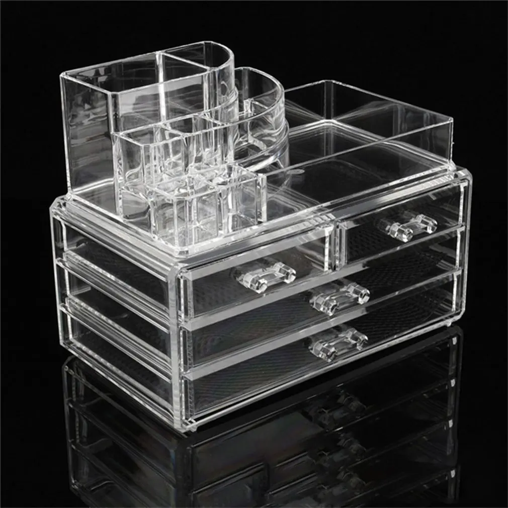  Desktop Transparent Clear Acrylic Cosmetic Organizer Makeup Storage Boxes Organizer Makeup Tools Je