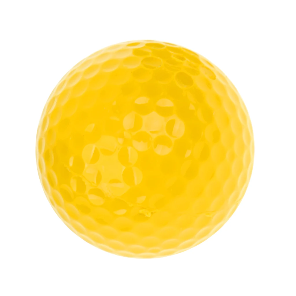 1 Piece Lightweight Flexible Compression Hardness 90 Golf Practice Ball 392 Bee Hole Golf Ball Yellow 42.6mm