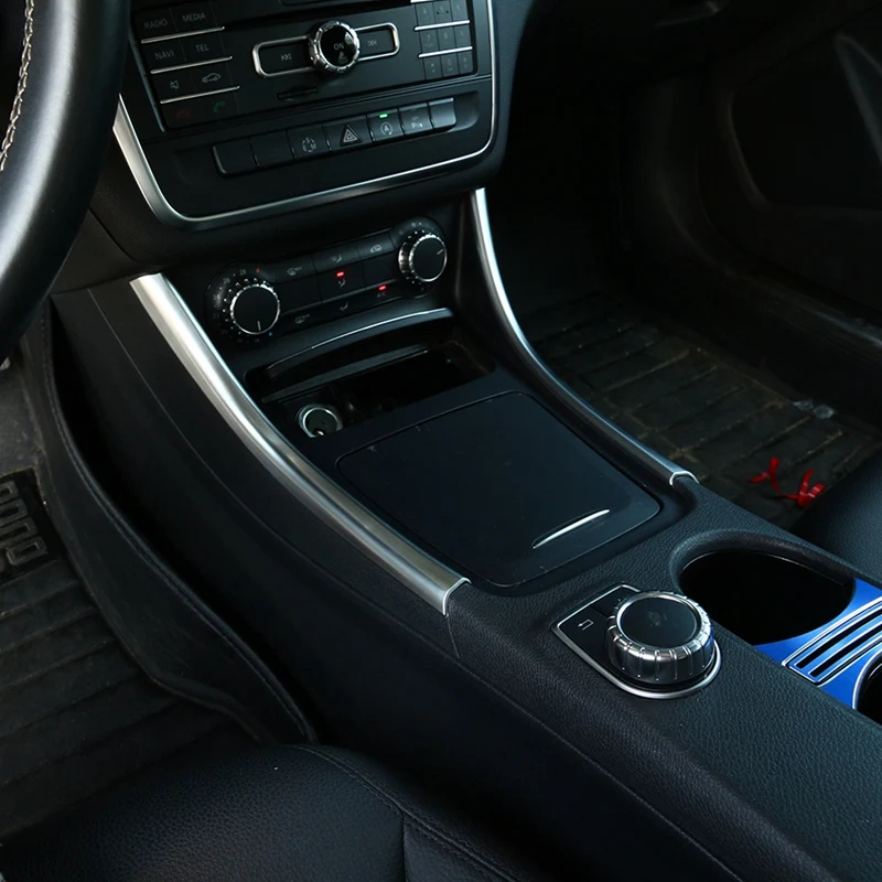 2 шт. хромированная центральная консоль украшения полоски отделка для Mercedes Benz A/Gla/Cla класс 200 220 260 W176 A180