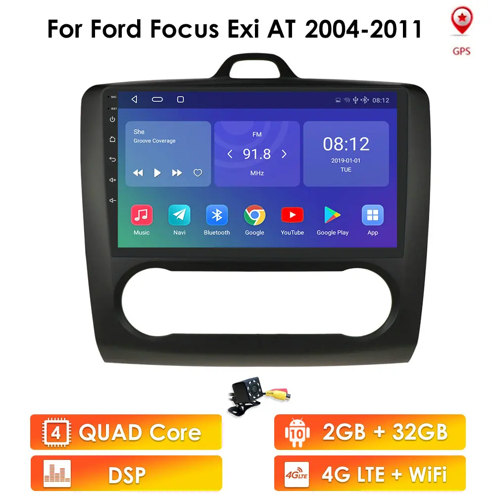 US $100.49 2G32G Android 10 Auto Radio For Ford Focus 2 Mk2 20042011 Car Radio Multimedia Video Player Navigation GPS RDS 2 Din Dvd Wifi