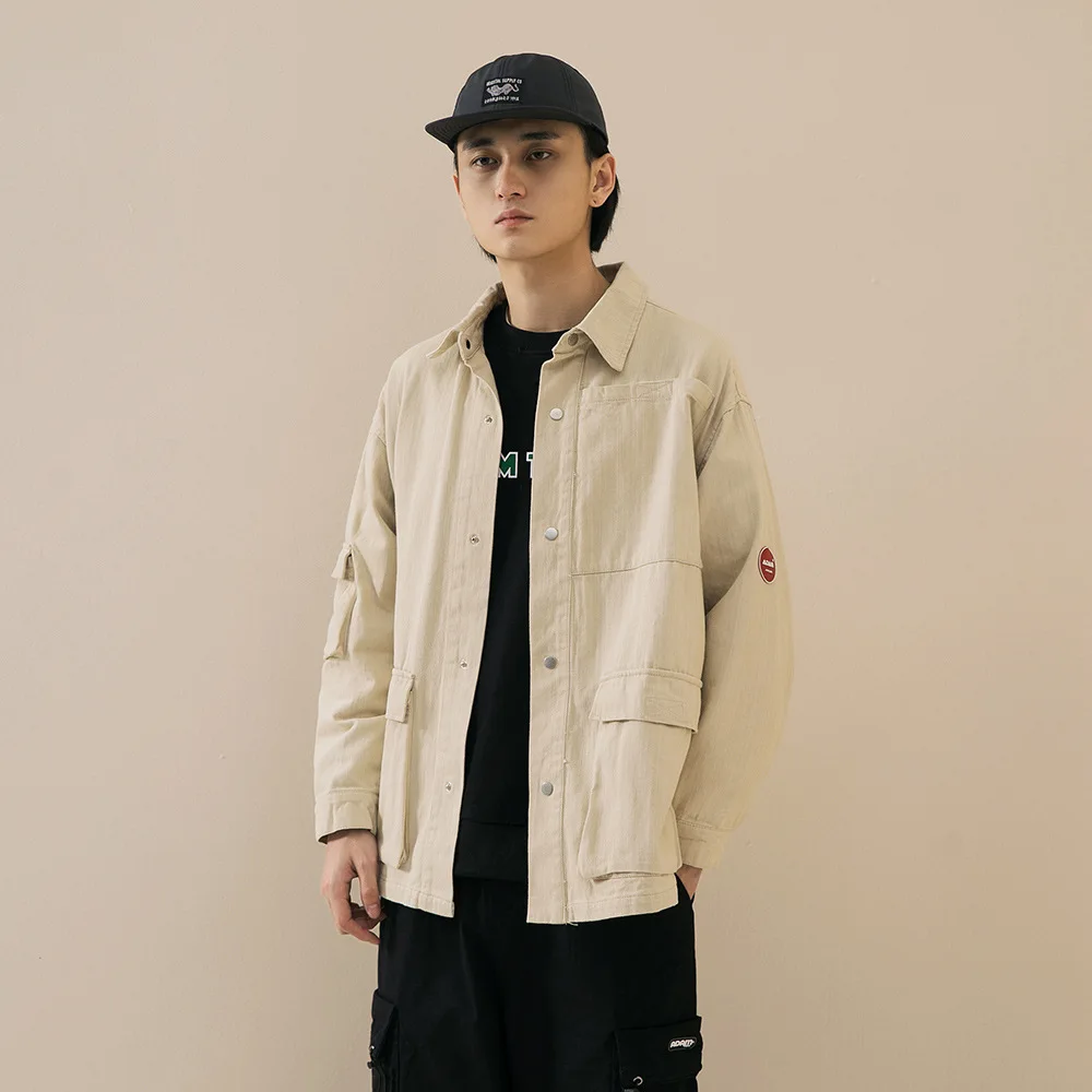 

2019 Autumn New Style American Vintage Popular Brand Coat Men's Loose-Fit Tooling Jacket Men'S Wear on Clothes