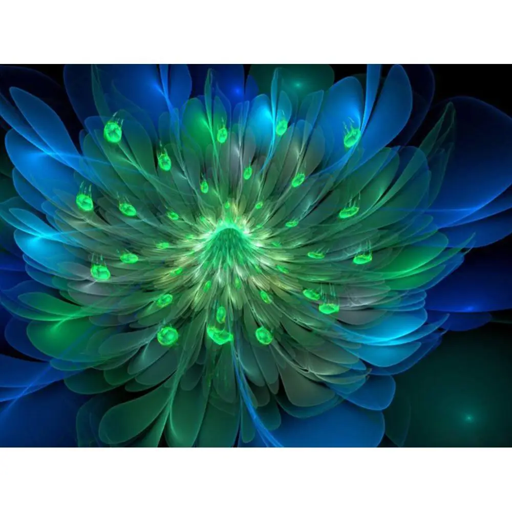 Diamond Mosaic DIY 5D Round Art Set Embroidery Handmade Blue Flower 4 Cross Stitch Craft Home Decoration Floral Serials | Дом и сад