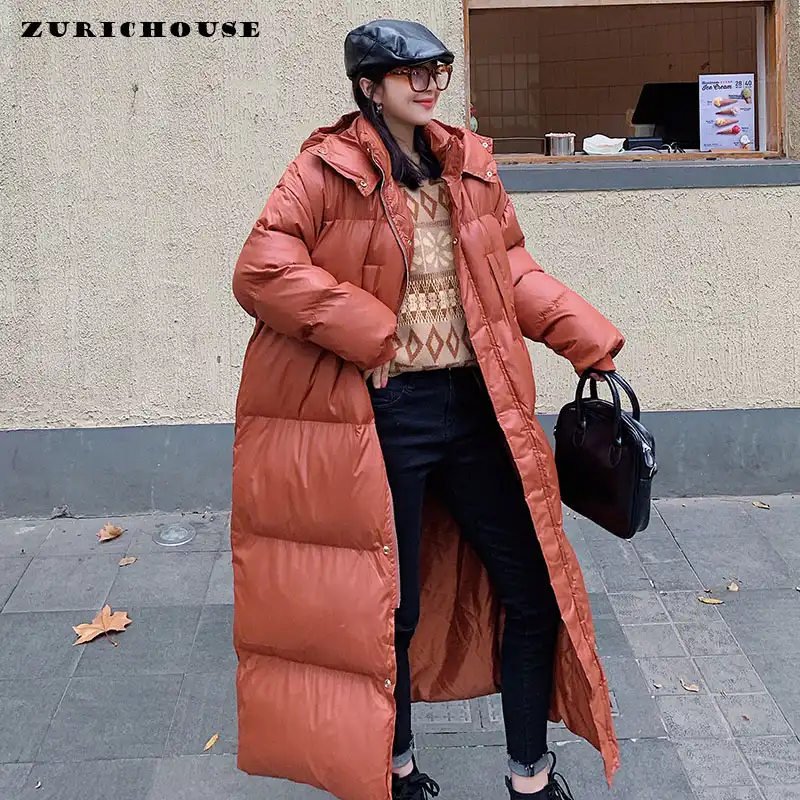 Zurichouse特大冬のコートの女性ロングフード付きふわふわパーカー21韓国スタイルのファッション暖かいフグジャケット女性p3529 パーカー Aliexpress