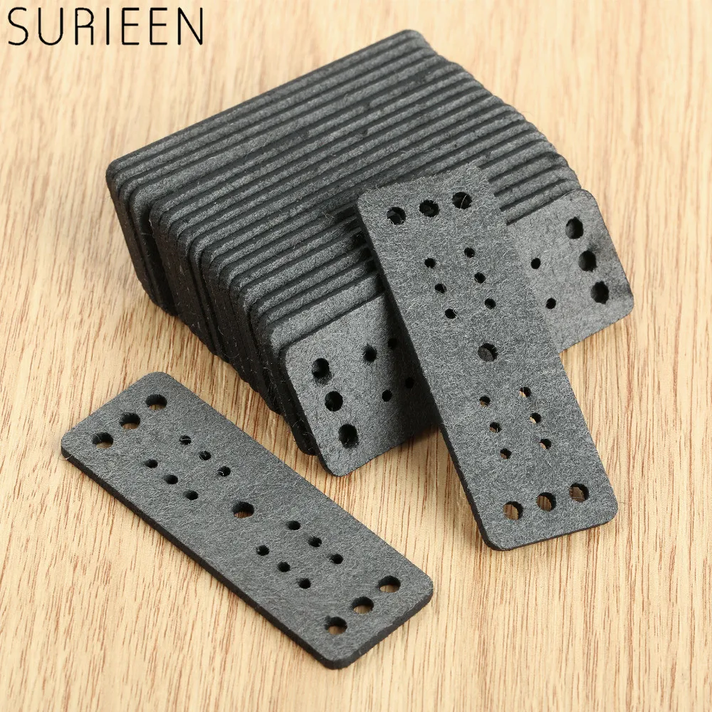 Hunting 20pcs Microfiber Leather Slingshots Pouches Multi Holes Outdoor