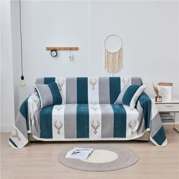 

Chenille Sofa Cover Nordic elk Slipcover For Living Room Universal Furniture Protector Couch Cover Armchair Sofa towel Thicken