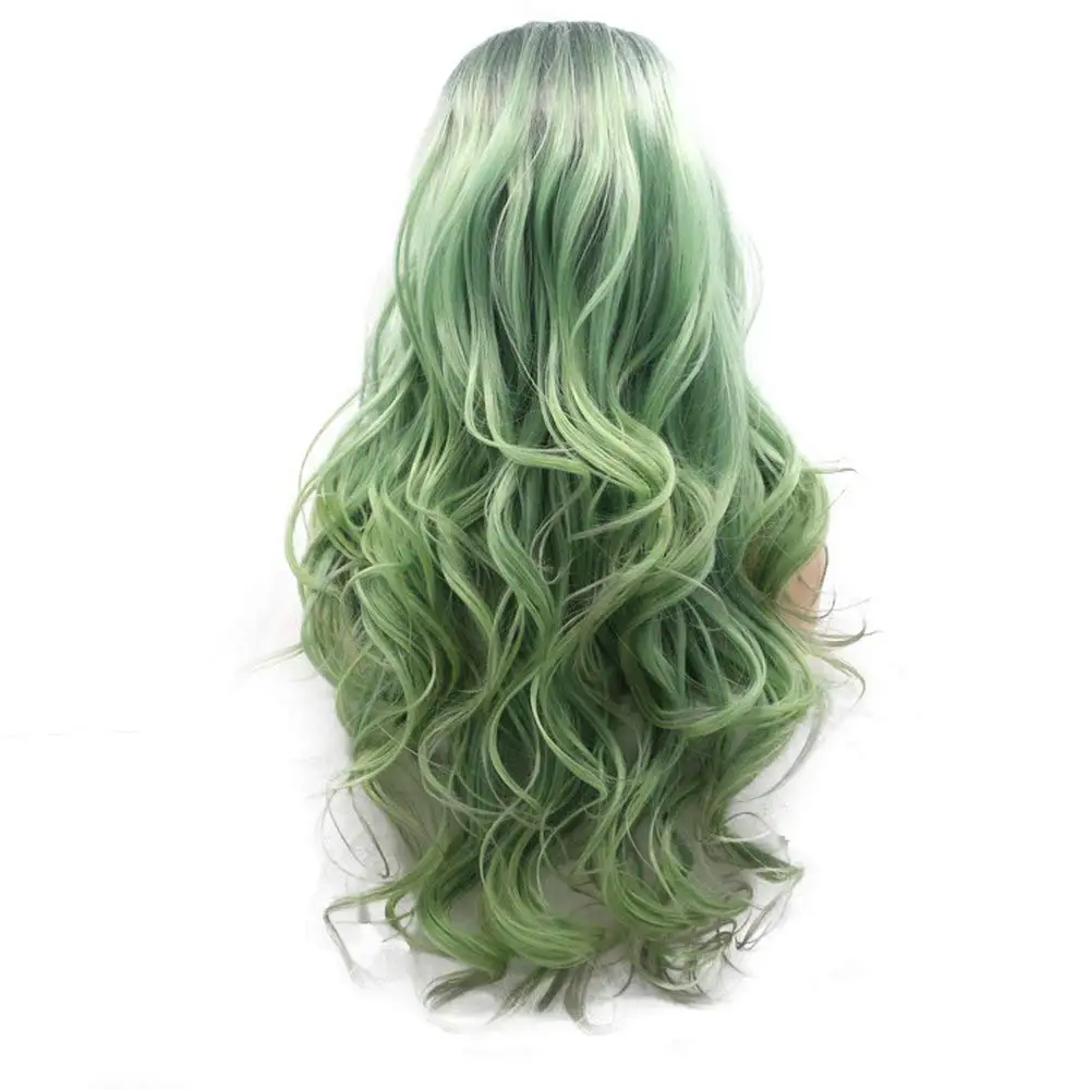 ombre green wig