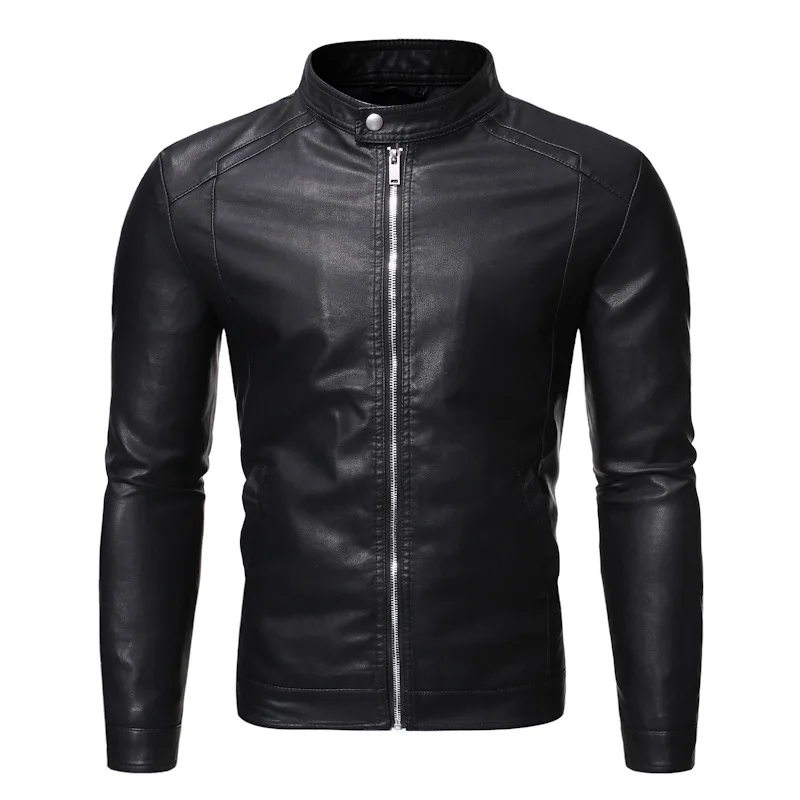 best leather jackets for men Faux leather jacket men's black men's motorcycle style 5XL blue leather jacket mens