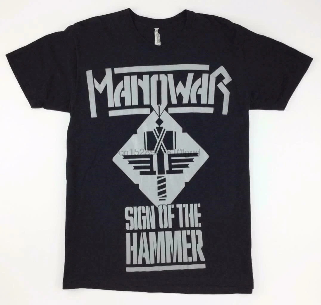 Manowar Sign of the Hammer Be My Guide Большая рубашка на продажу новая модная летняя |