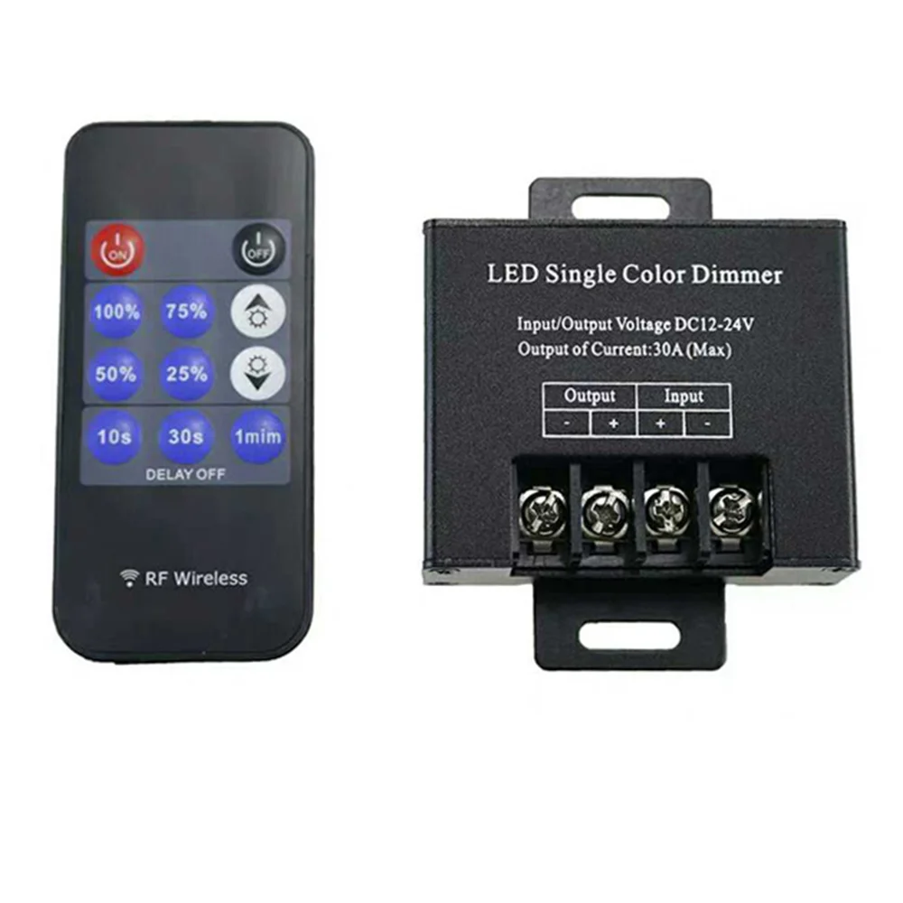 Черный 11key инфракрасный светодиодный контроллер DC12V-24V беспроводной пульт дистанционного управления яркости Диммер контроллер для 5050 2835 одноцветная Светодиодная лента - Цвет: Черный