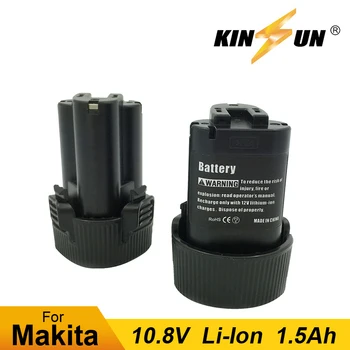 

KINSUN 2-Pack Replacement Power Tool Battery 10.8V Li-Ion 1.5Ah for Makita Cordless Drill Screwdriver BL1013 BL1014 194550-6