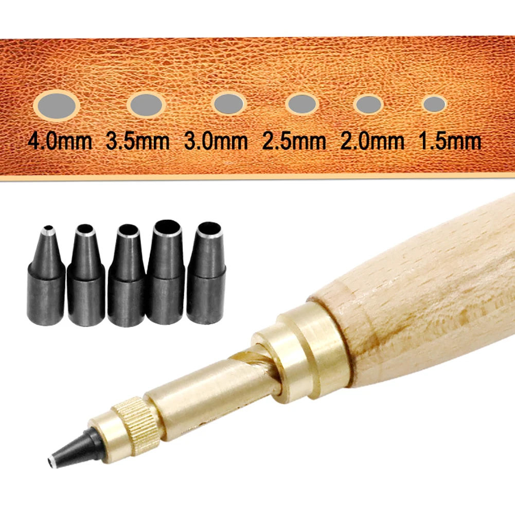 

Bookbinding Tool Set 6Pcs Automatic Belt Rotary Punch Replaceable Belt Screw Hole Puncher DIY Leather Paper Tool Drill Craft Kit