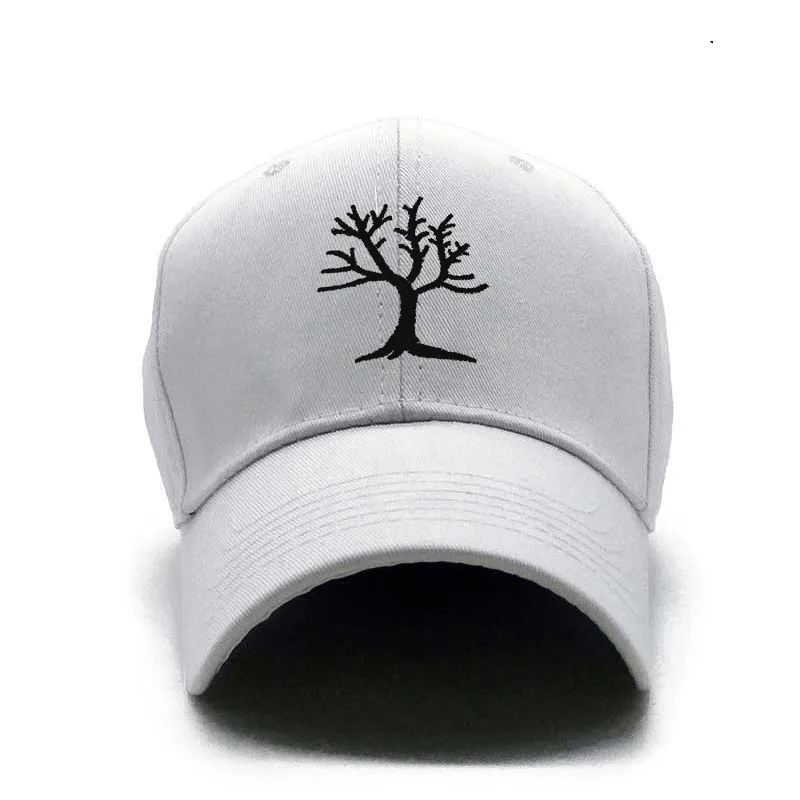 Женская бейсбольная Кепка с вышивкой дерева для мужчин, Snapback, Swag Bone, кепка, Gorras, повседневная Кепка, мужская бейсбольная Кепка - Цвет: White