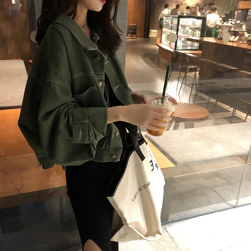 

Jeans Coat Women's Autumn And Winter 2018 New Style Korean-style Students BF Harajuku Loose-Fit Short Joint Tops Jacket