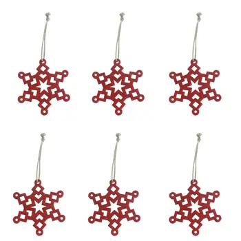 

Snowflake Star Santa Claus Boots Bells Christmas Tree Hanging Wooden Ornaments Party Christmas Decorations for Home 10 Pcs