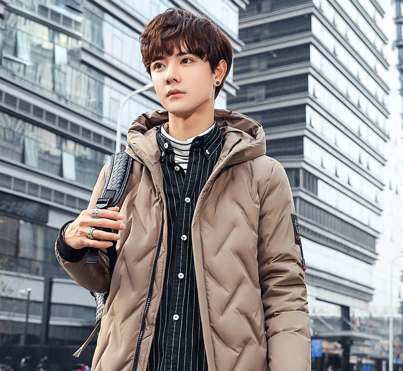 2019 Новая зимняя мужская теплая длинная хлопковая куртка Толстая куртка с капюшоном тренд Красивая Повседневная ветровка стеганая куртка
