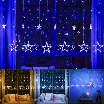 

FAROOT LED Star String Fairy Copper Wire Curtain Lights For Christmas Decoration Party Glow Party Supplies