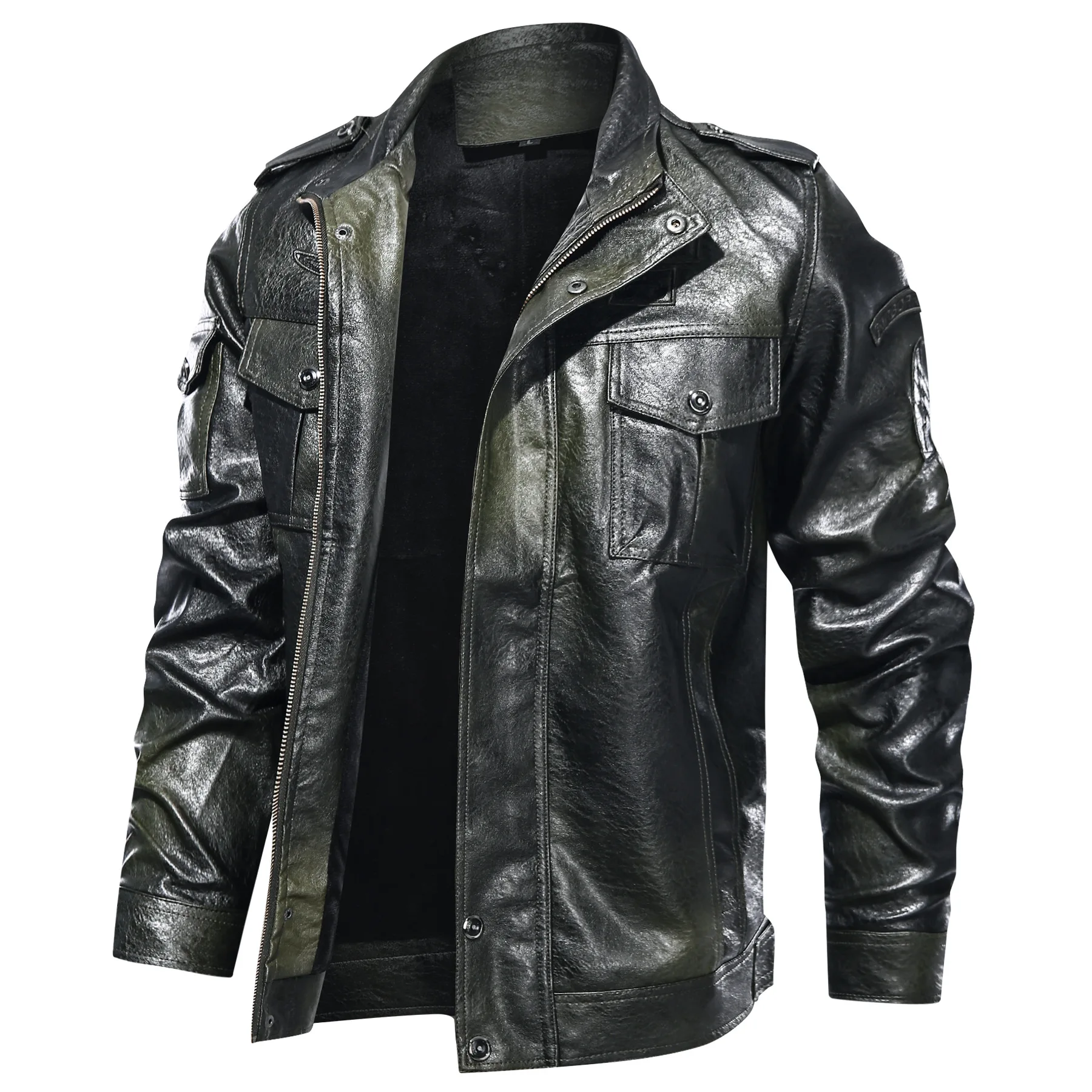 

2020 Men's Cloths Motorcycle Leather Jacket Men's Pu Leather Jacket Leather Blazer Casual Coat Men
