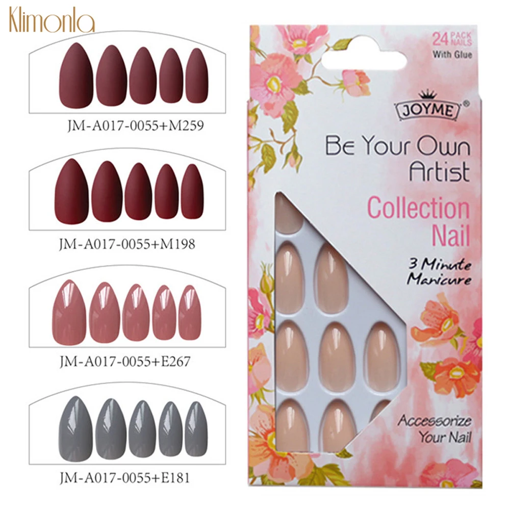 Full Cover False Nails Short French Stiletto Nail Art Tips Pre Design Solid  Color Acrylic Fake Nail For Daily Party C1kd# From Waterwin, $15.38 |  DHgate.Com