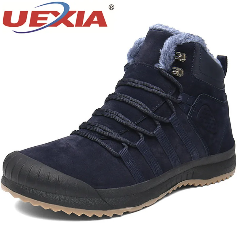 

UEXIA -25 Degree Celsius Warm Boots Outdoor Suede Leather Casual Winter With Fur Snow Collision Toe Men Shoes Sneakers Footwear