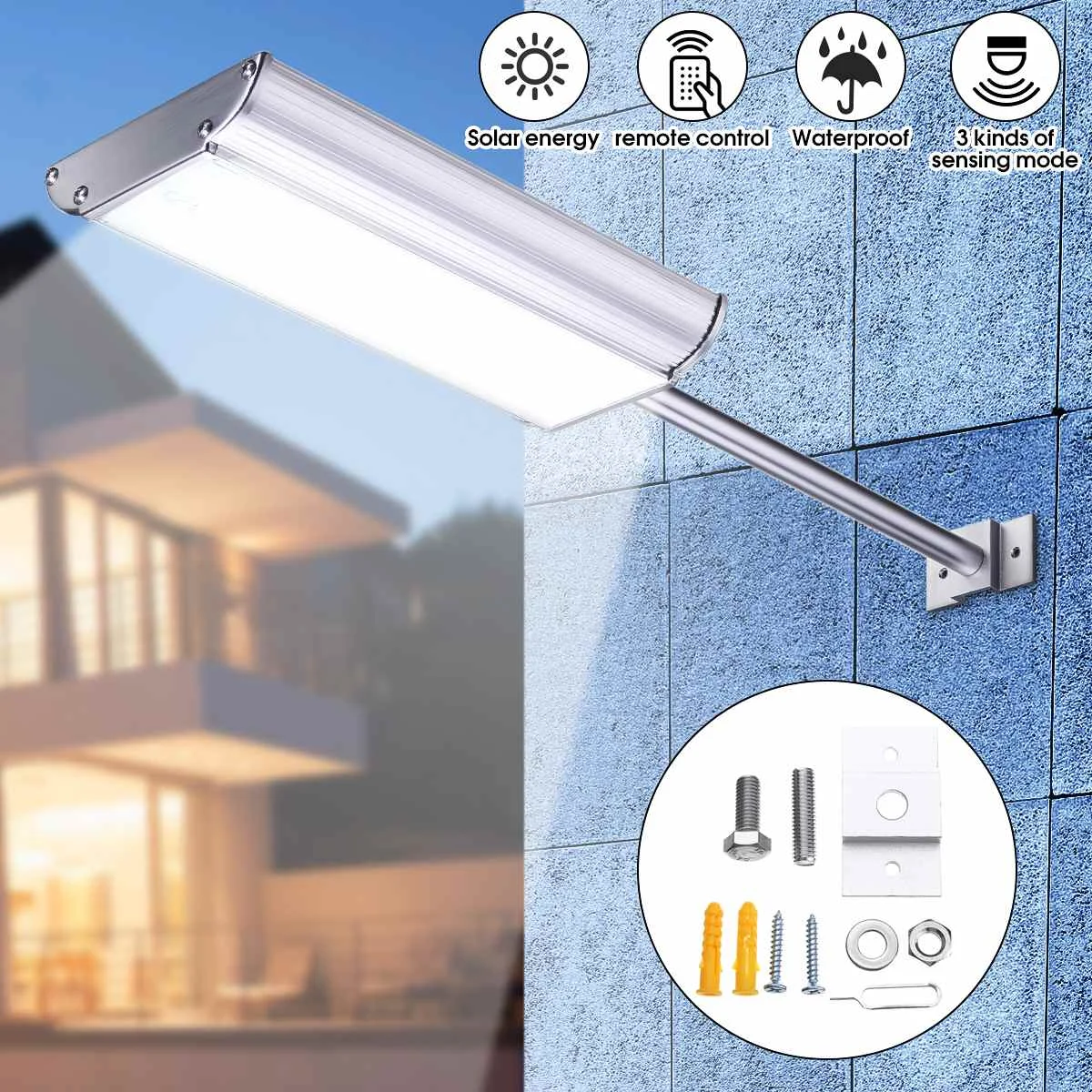 

Motion Sensor 70 Led Solar Light with Remote Control SMD 2835 Outdoor Lighting Waterproof Garden Light Wall Street Lamp