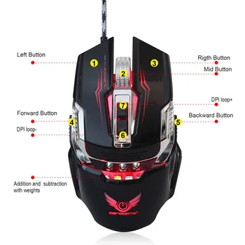 

Wired Gaming Mouse With 4 - level adjustable DPI LED Light Portable Ergonomic Computer Silent PC Gamer Desktop Laptop Accessorie