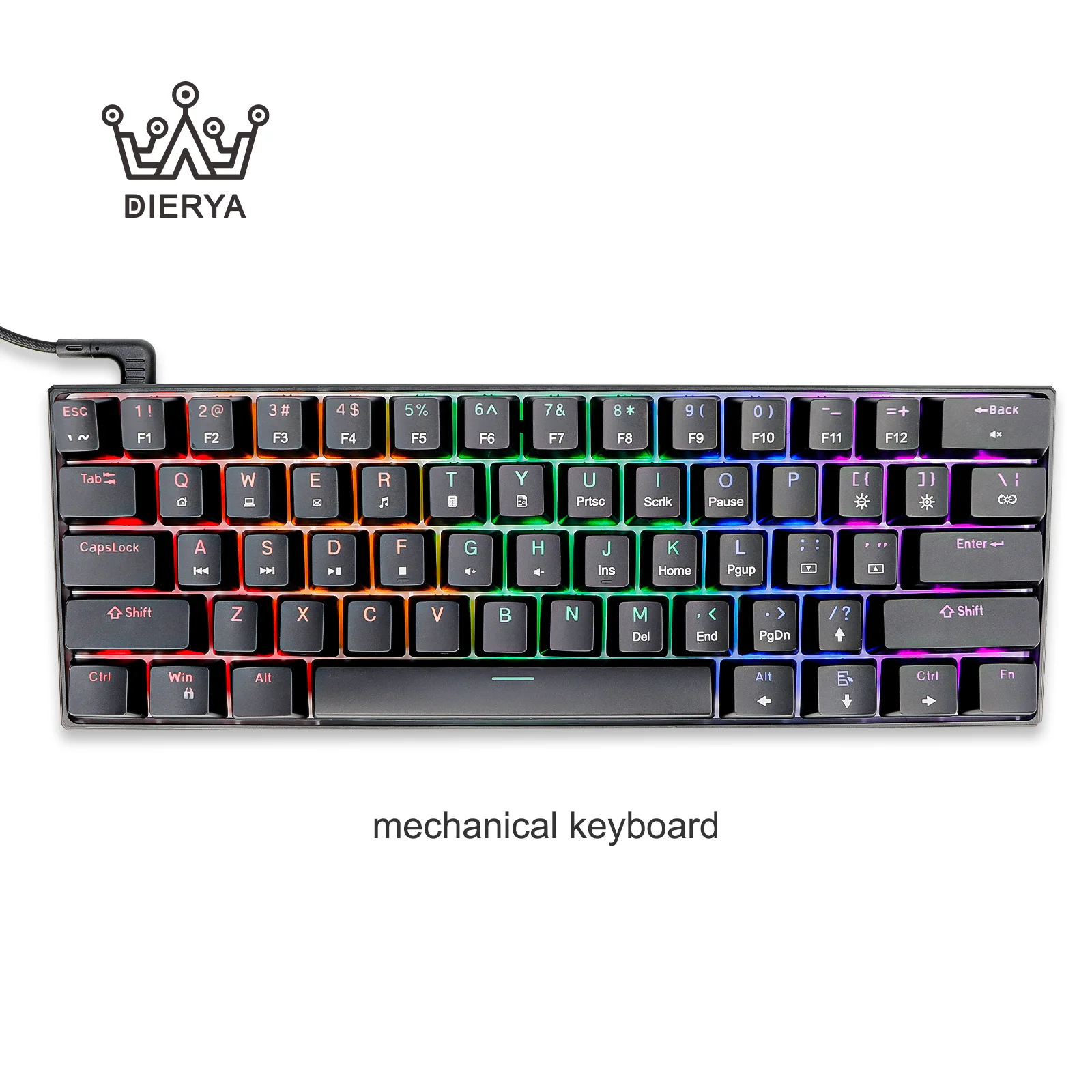 DIERYA DK61 SE Gaming Mechanical Keyboard 61 Keys RGB Backlit USB Wired ...