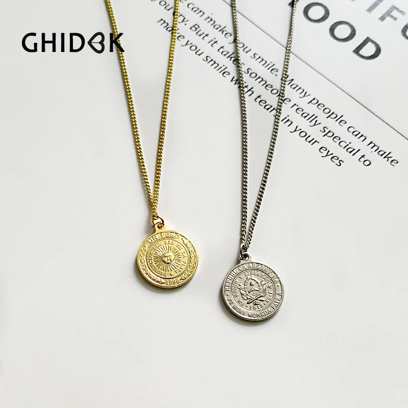 GHIDBK Аргентина Boho золотое солнце ожерелье с кулонами в виде монет Для женщин
